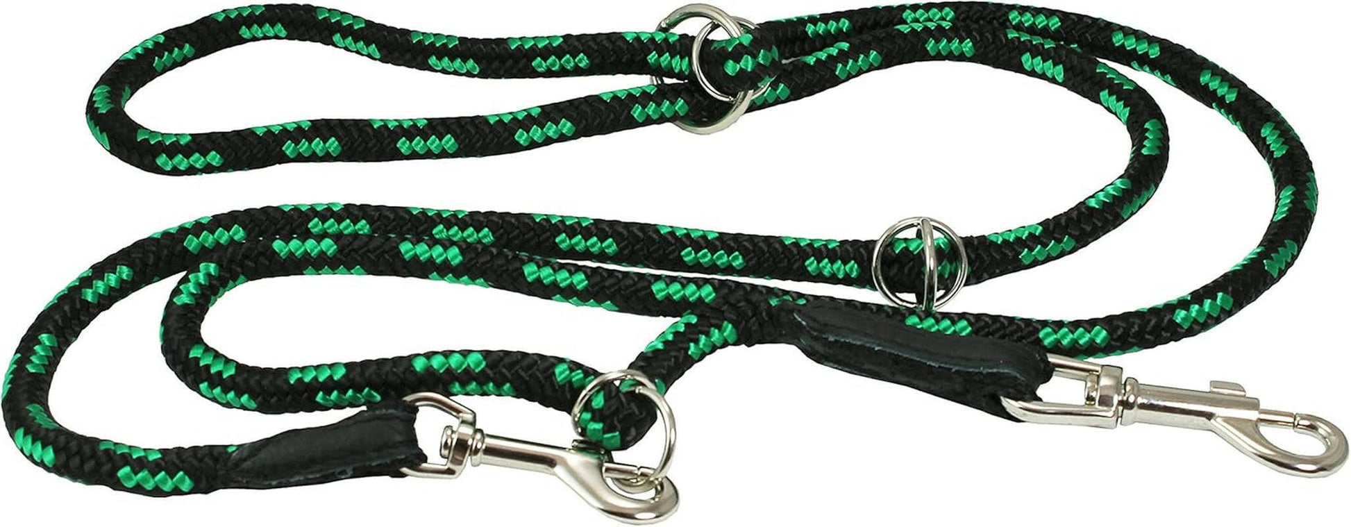 Adjustable Multifunctional Rope Dog Leash 42"-70" (Medium; 0.4" (10Mm) Diam, Green/Black)