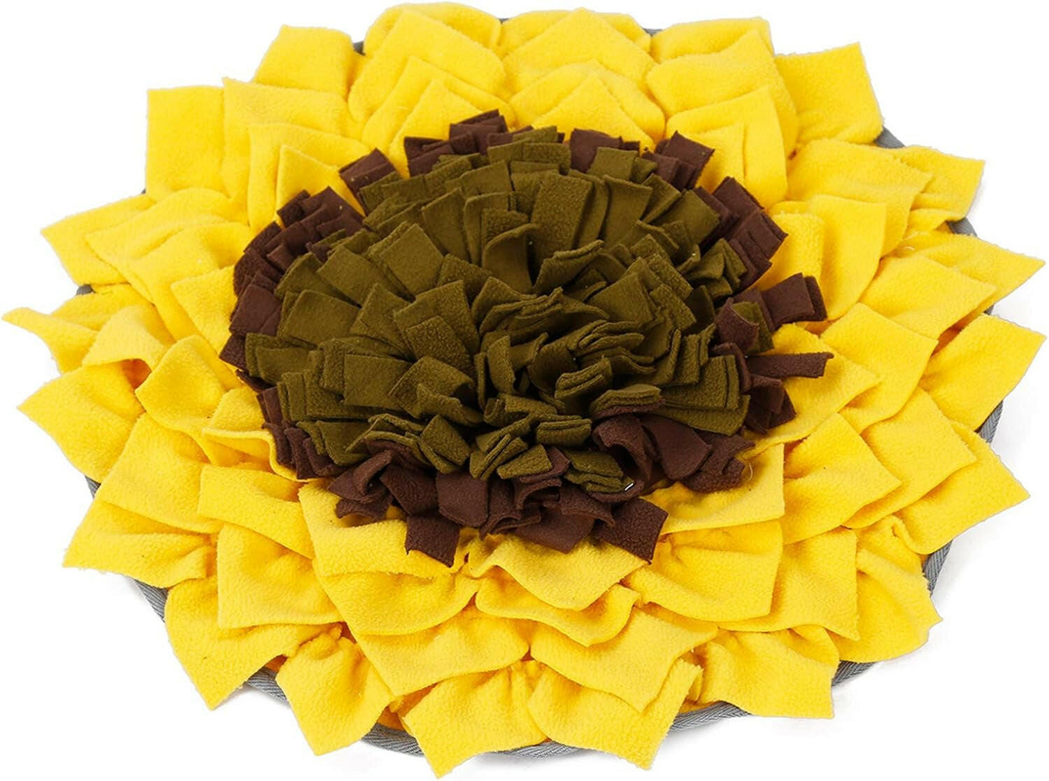 Snuffle Mat for Dogs, Dog Puzzles for Smart Dogs, Dog Feeding Mats, Cat Food Mat, Interactive Dog Toys for Large Dogs, Anti-Choking Slow Food Training(Sunflower)