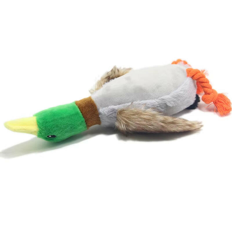 Dog Chew Toys Cute Plush Duck Sound Toy Stuffed Squeaky Animal Squeak Dog Toy Cleaning Tooth Dog Chew Rope Toys Dog Supplies