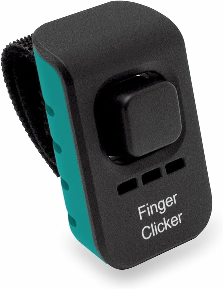 Dog Training Finger Clicker with Audible Sound for Positive Reinforcement, Behavior and Obedience Pet Trainer, Teal