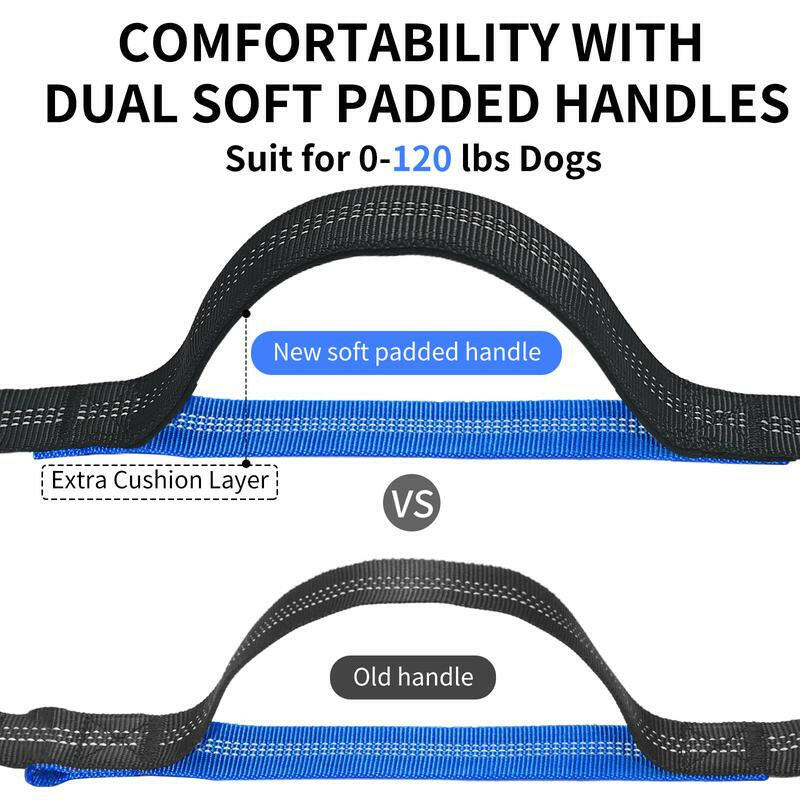 Petstars Hands Free Dog Leash with Zipper Pouch, Dual Padded Handles and Duarable Bungee Adjustable Waist Belt (27" - 49") up to 120 Lbs, Suit for Medium to Large Dogs Walking, Jogging and Running