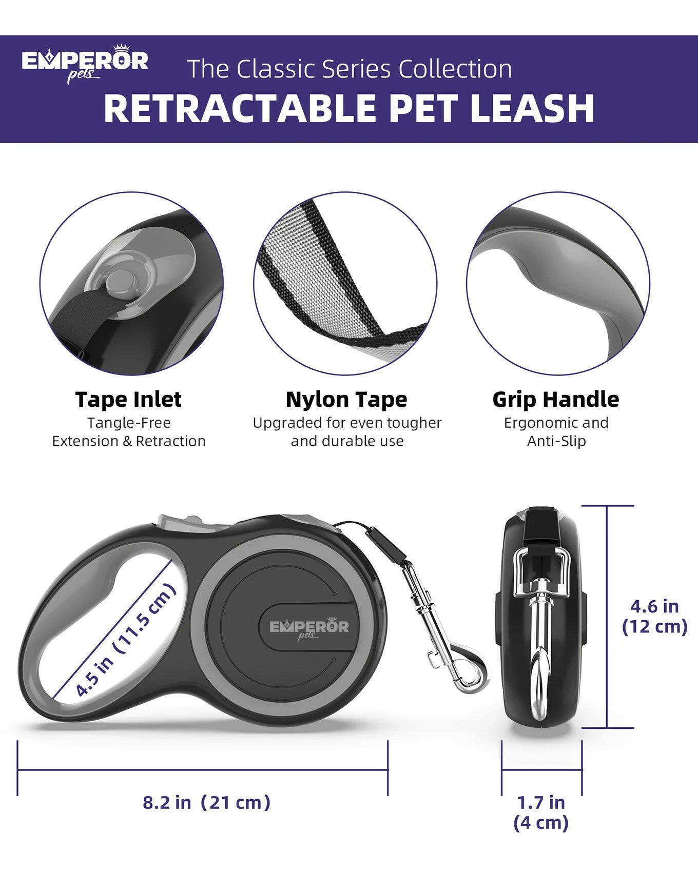 16 Ft Retractable Dog Leash Large Dogs - up to 110Lbs, Large Dog Leash Heavy Duty Dog Leash Retractable 16 Ft -GY16