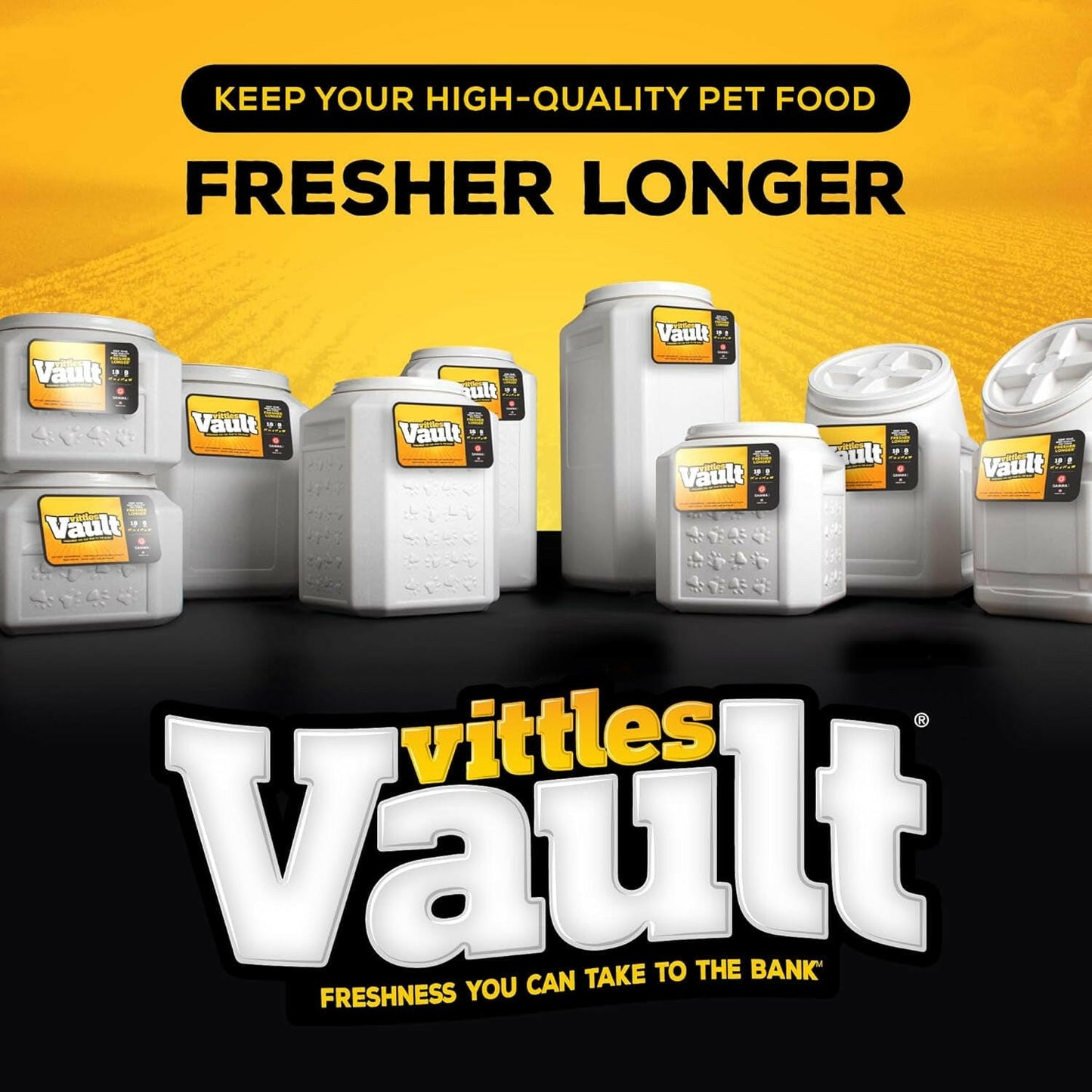 Vittles Vault Airtight Dog Food Storage Container - Fits up to 80 Pounds of Dry Pet Food - Perfect for Large Breeds and Livestock - Bpa-Free Plastic - Made in the USA - 14" L X 28" H