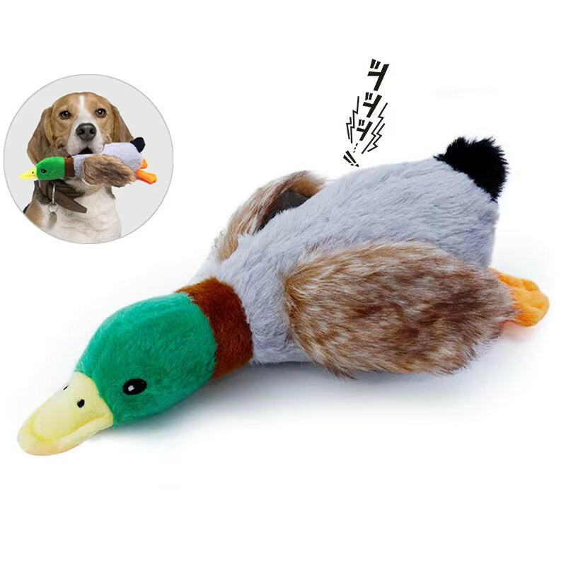 Dog Chew Toys Cute Plush Duck Sound Toy Stuffed Squeaky Animal Squeak Dog Toy Cleaning Tooth Dog Chew Rope Toys Dog Supplies